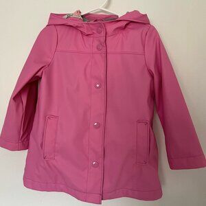 baby GAP Girls Pink Raincoat with Hood Floral Lining Size 3T